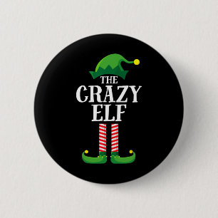 Crazy Elf Matching Family Group Weihnachts-Party Button