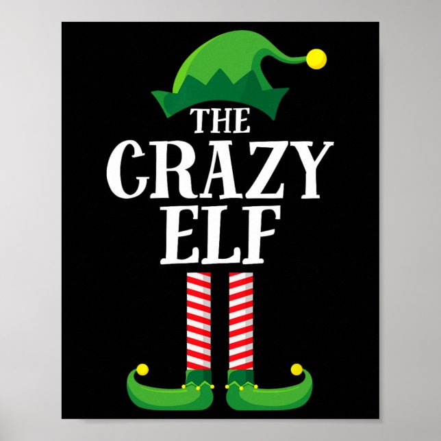 Crazy Elf Matching Family Group Weihnachts-Party Poster (Vorne)