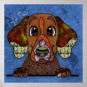 Crazy English Pointer dog ist von Hand bemalt Poster