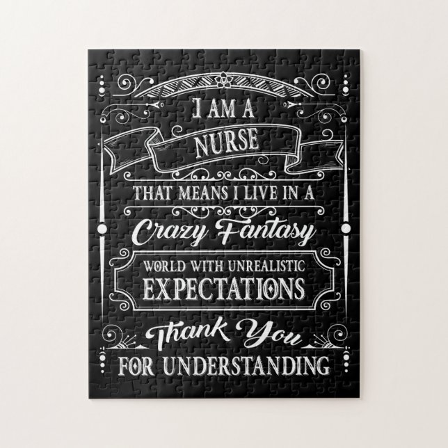 Crazy Fantasy I Bin A Nurse Expection TShirt Puzzle (Vertikal)