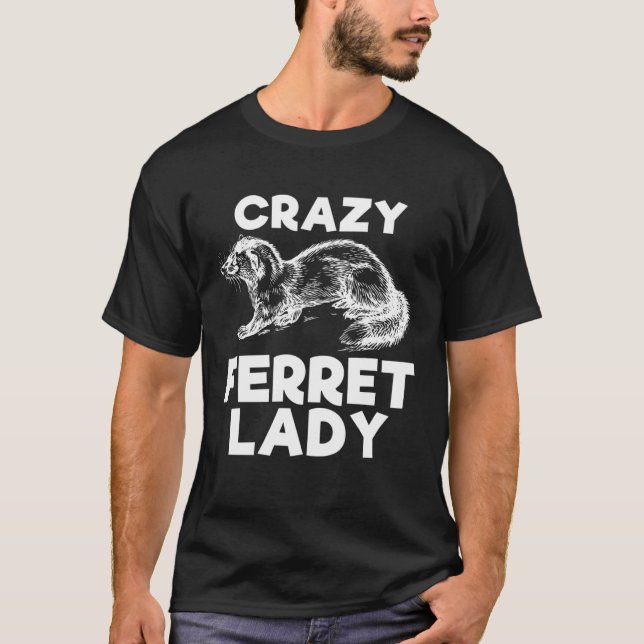 Crazy Ferret Lady   Animal  Kid T-Shirt (Vorderseite)