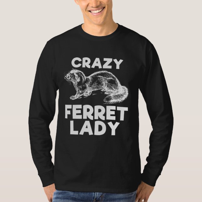Crazy Ferret Lady   Animal  Kid T-Shirt (Vorderseite)