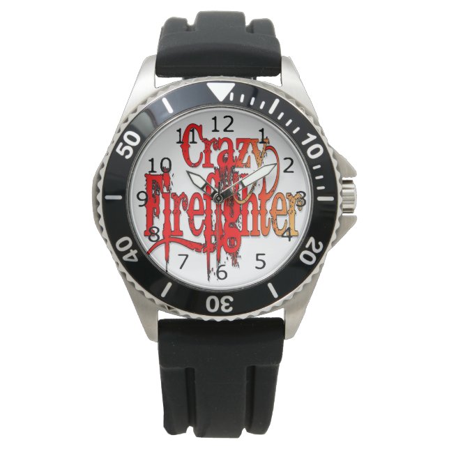 Crazy Firefighter Armbanduhr (Vorderseite)