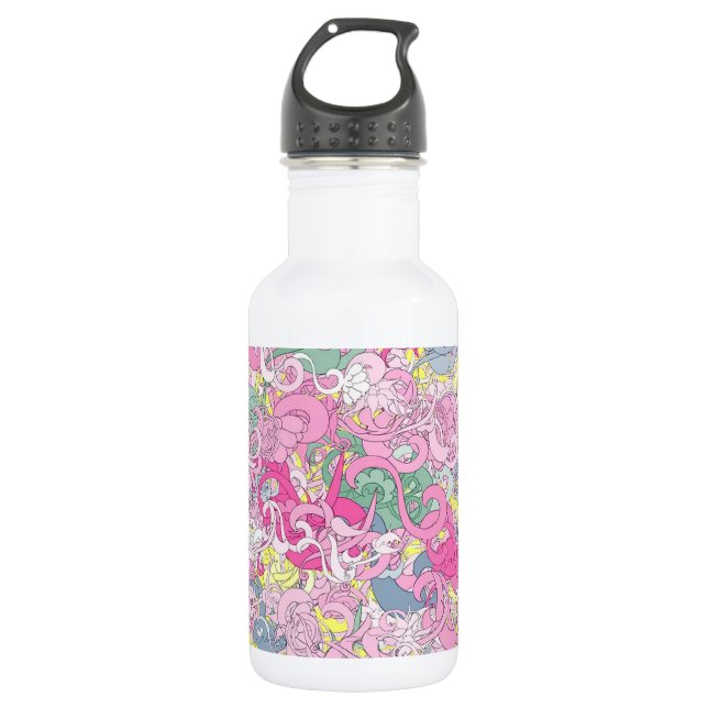 Crazy Floral Drink Flasche Edelstahlflasche (Vorderseite)