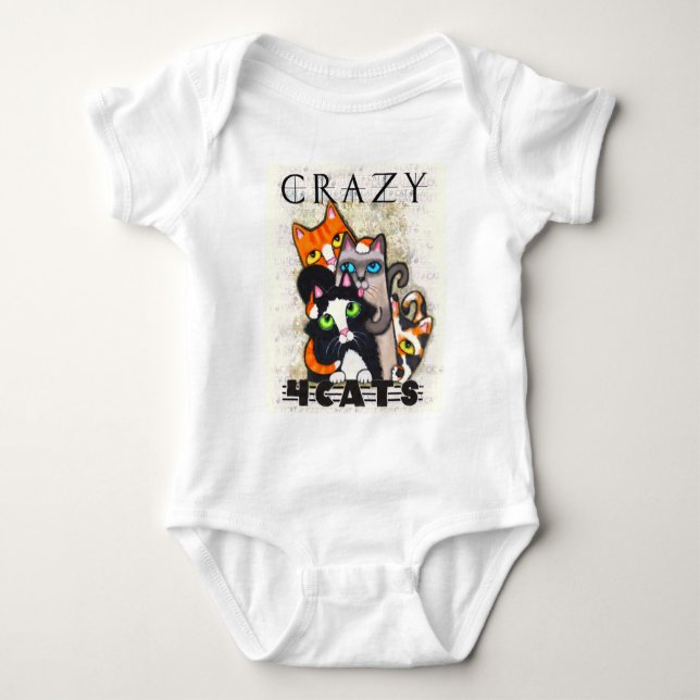 Crazy for Cats Baby Strampler (Vorderseite)