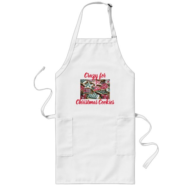 Crazy For Christmas Cookies Apron Lange Schürze (Vorne)