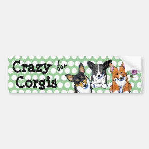 Crazy For Corgis Autoaufkleber