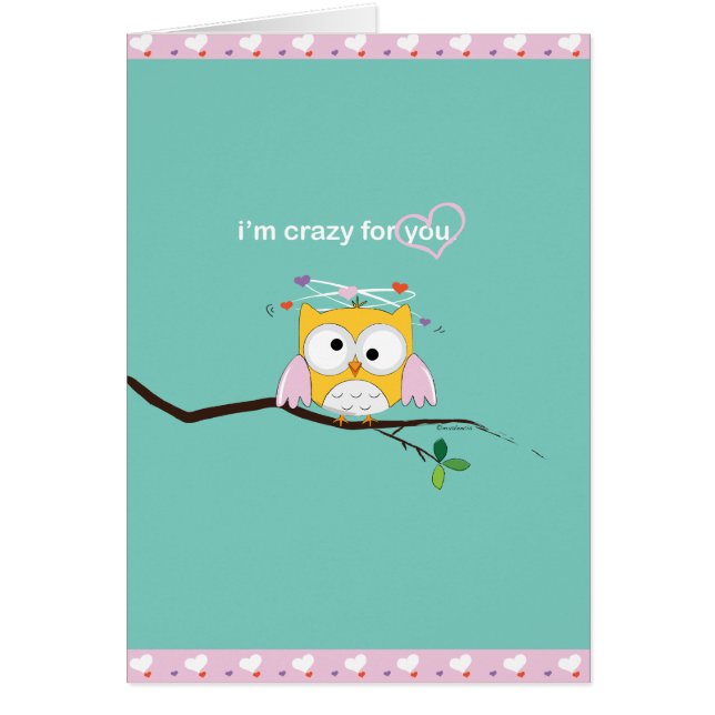 Crazy for you Owl with Hearts (Vorne)