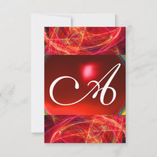 CRAZY FOTON MONOGRAMM Rot Rosa uAwg Einladung