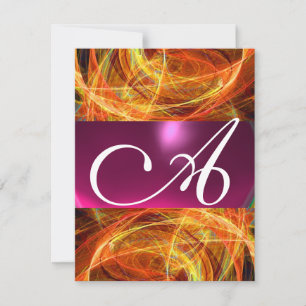 CRAZY FOTON MONOGRAMM schwarz rosa Einladung