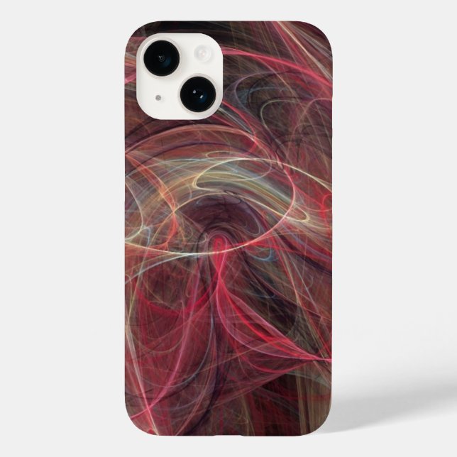 CRAZY FOTON Pink Gray Fraktal Waves Case-Mate iPhone Hülle (Rückseite)