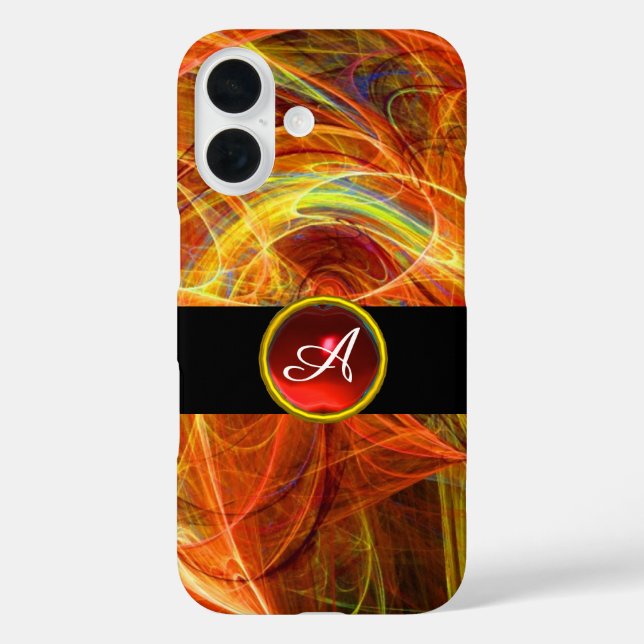 CRAZY FOTON RED RUBY GEM STONE MONOGRAM Case-Mate iPhone HÜLLE (Rückseite)