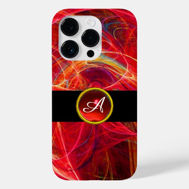 CRAZY FOTON RED RUBY GEM STONE MONOGRAM Case-Mate iPhone HÜLLE (Rückseite)