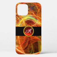 CRAZY FOTON RED RUBY GEM STONE MONOGRAM