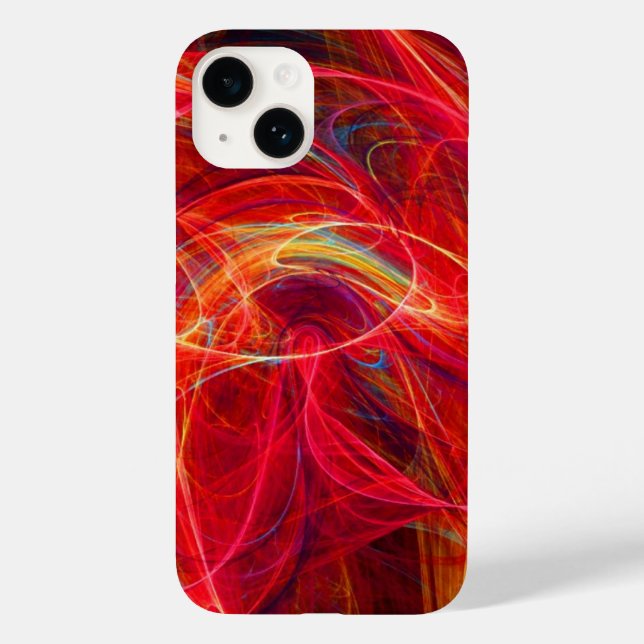 CRAZY FOTON Rosa Gelbe Fraktal Waves Case-Mate iPhone Hülle (Rückseite)