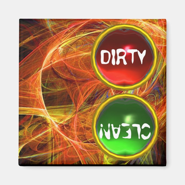 CRAZY FOTON UND RED GREEN GEMS Dirty Clean Magnet (Vorne)