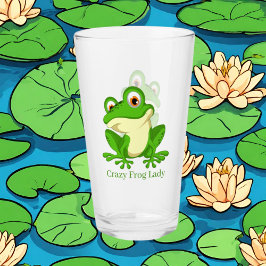 Crazy Frosch Lady fügt Text hinzu Glas