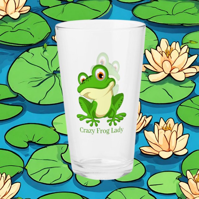 Crazy Frosch Lady fügt Text hinzu Glas (Von Creator hochgeladen)