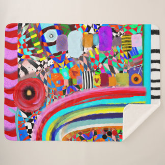 Crazy funky lebendige Vollfarben Zeitgenössische H Sherpadecke