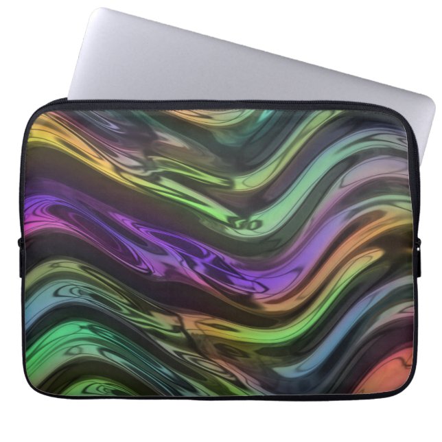 Crazy Funky Rainbow Ripple Waves Art Muster Laptopschutzhülle (Vorderseite)