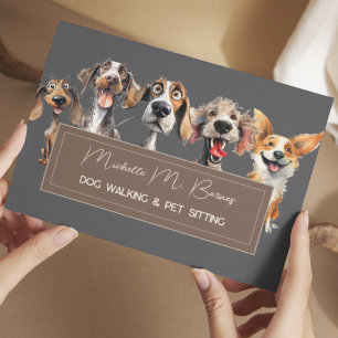 Crazy Funny Dog Walker Sitter QR Code Modern Flyer