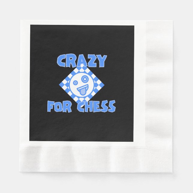 Crazy für Schach Serviette (Vorderseite)