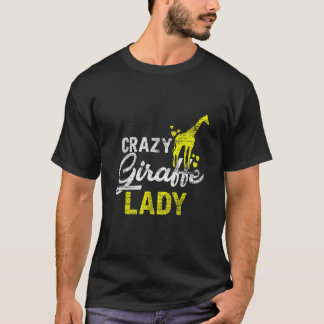 Crazy Giraffe Lady Vintag Zoo Schlägerin Girls T-Shirt