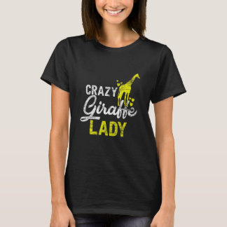 Crazy Giraffe Lady Vintag Zoo Schlägerin Girls T-Shirt
