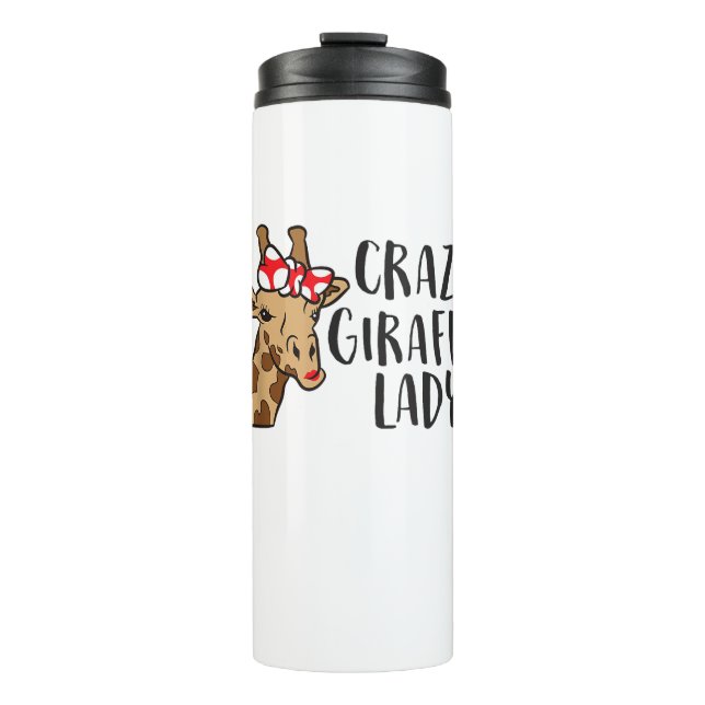 Crazy Giraffe Lady Women Giraffen Thermosbecher (Vorderseite)