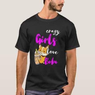 Crazy Girls Liebe Boba Tee Niedlich Corgi Dog Blas