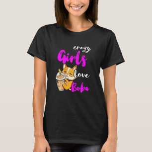Crazy Girls Liebe Boba Tee Niedlich Corgi Dog Blas