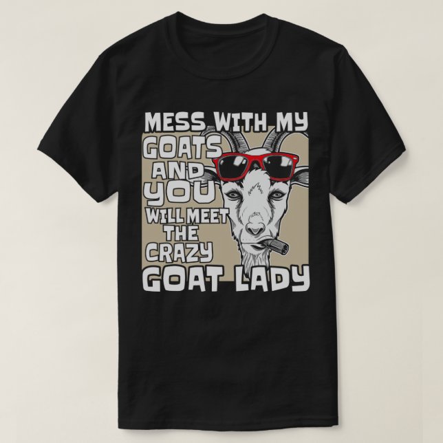 Crazy Goat Girl Sprichwort Women T-Shirt (Design vorne)