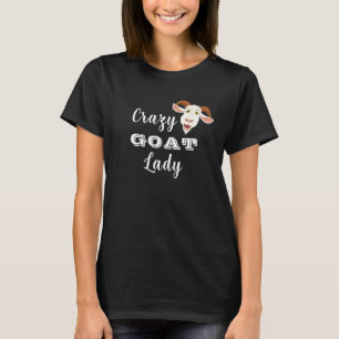 Crazy Goat Lady Funny Cartoon T-Shirt