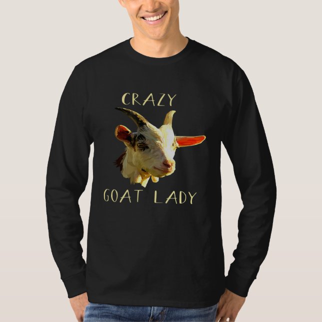 Crazy Goat Lady Funny T-Shirt (Vorderseite)
