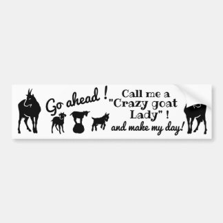 "Crazy Goat Lady" goat silhouettes for goat lovers Autoaufkleber