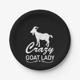 Crazy Goat Lady Shirt Goat, Goat Bauer Gift Pappteller
