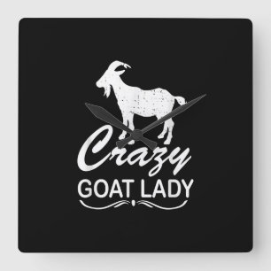 Crazy Goat Lady Shirt Goat, Goat Farmer Geschenk Quadratische Wanduhr
