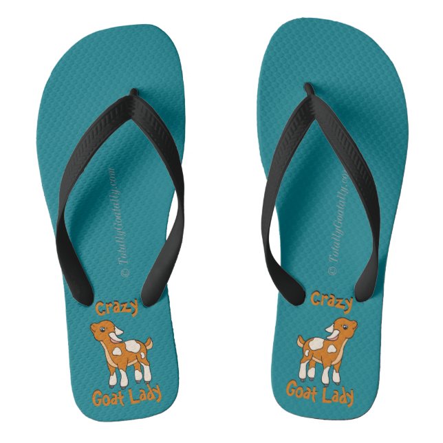 CRAZY GOAT LADY | von TotallyGoatally™ Flip Flops (Fußbett)