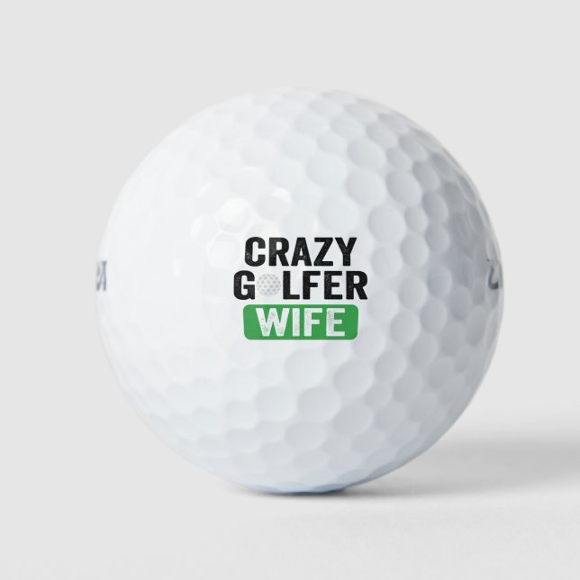 Crazy Golfer Ehefrau Funny Golf Widow Ehefrau Golf Golfball (Vorderseite)