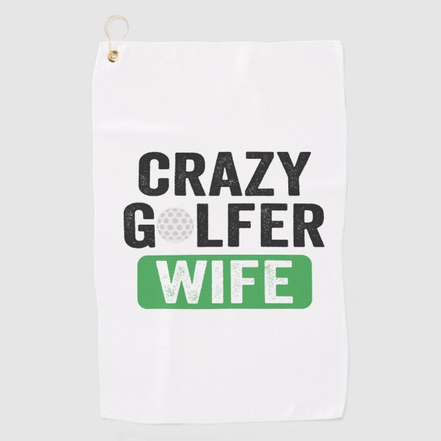 Crazy Golfer Ehefrau Funny Golf Widow Ehefrau Golf Golfhandtuch (Vorderseite)