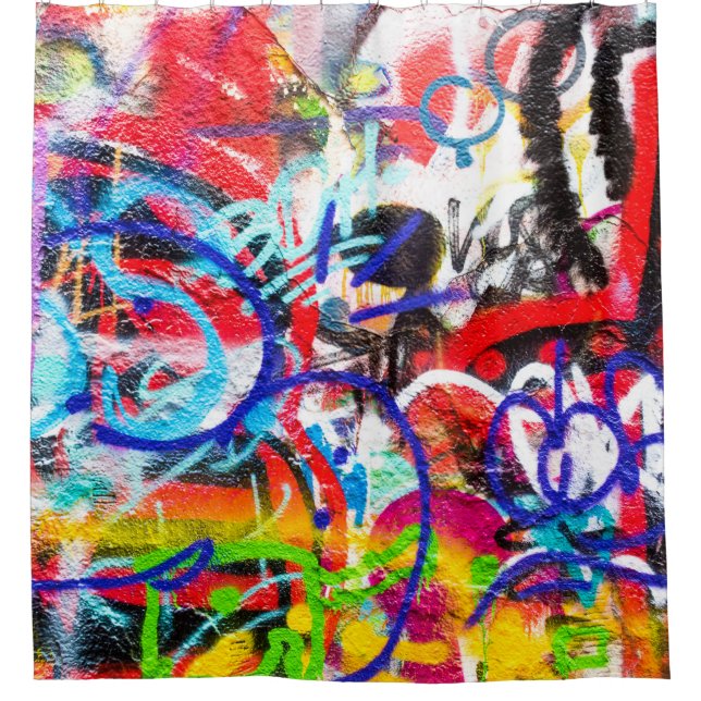 Crazy Graffiti Duschvorhang (Vorderseite)