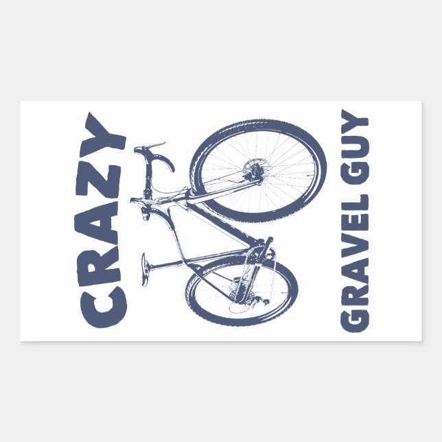 Crazy Gravel Typ Cycling Rechteckiger Aufkleber (Vorderseite)