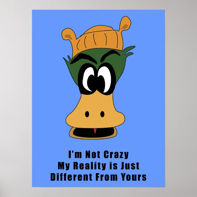 Crazy Green Cartoon Duck andere Realität Poster (Vorne)