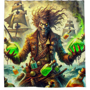Crazy Green Pop Man Duschvorhang