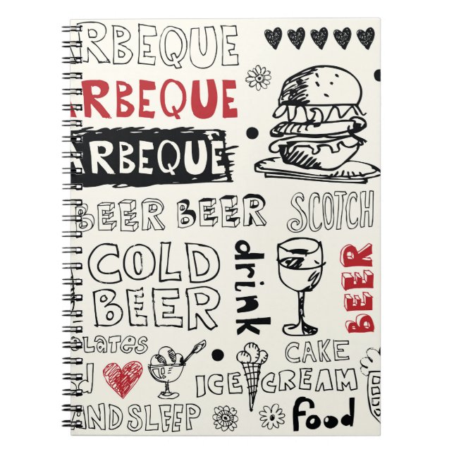 Crazy GRILLEN: Whimsical Doodle Art Notizblock (Vorderseite)