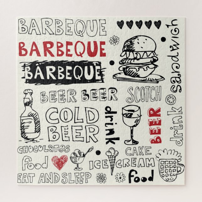 Crazy GRILLEN: Whimsical Doodle Art Puzzle (Vertikal)