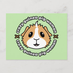 Crazy Guinea Pig Frau Postcard Postkarte