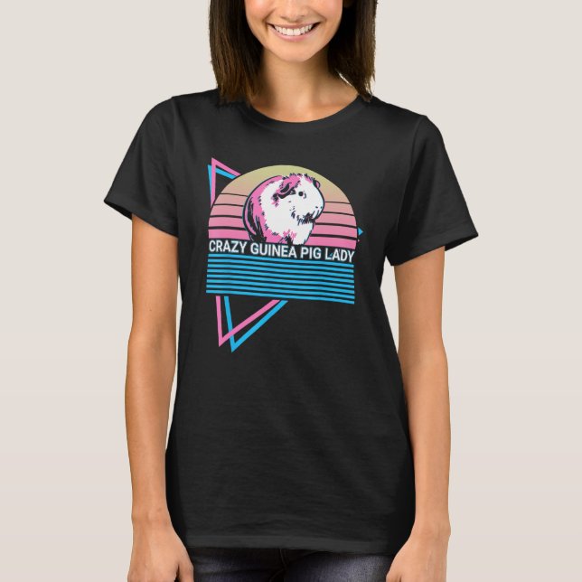 Crazy Guinea Pig Lady Crazy Guinea Pig Lady Retro T-Shirt (Vorderseite)