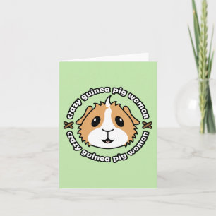 Crazy Guinea Pig Woman Greetings Card Karte