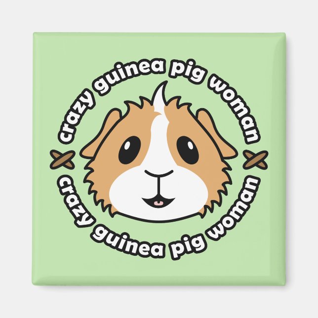 Crazy Guinea Pig Woman Kühlschrankmagnet Magnet (Vorne)